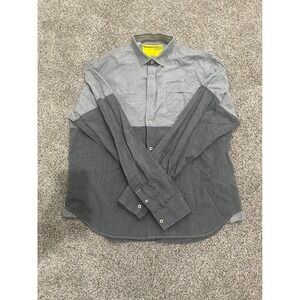 Descendant of Thieves Mens Grey Colorblock Button Down Shirt XL Limited Edition